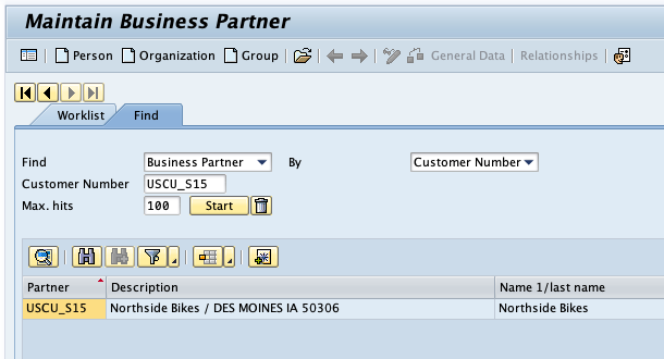 SAP GUI Transaction BP